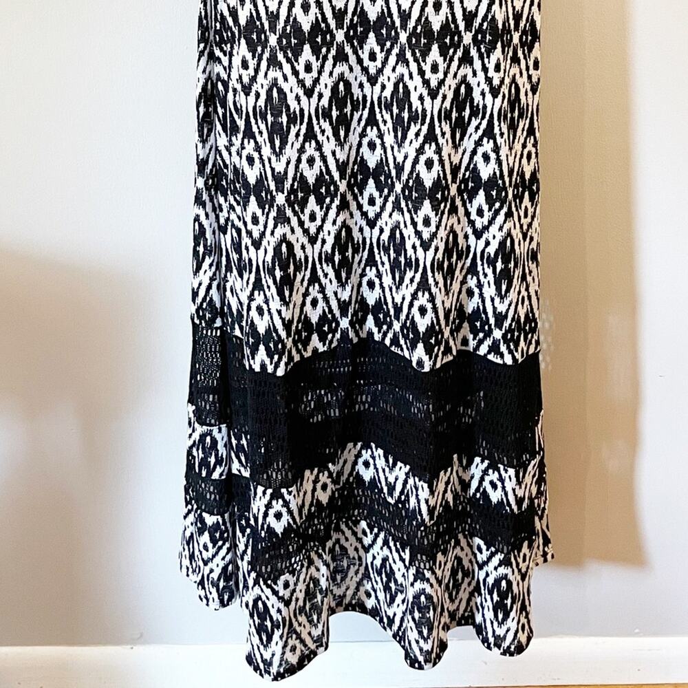 Nine West Sleeveless Black and White Patterned Maxi Dress Size 12 - Picture 8 of 12